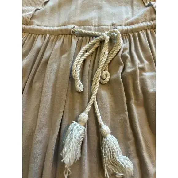 POL Sz Small Stone Maxi‎ Tank Dress Washed Frayed Trim Rayon Knit Flowy Bohemian - Picture 13 of 13